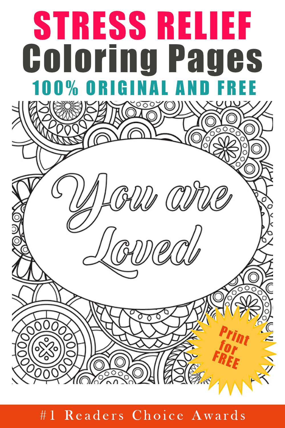 Stress relief coloring pages free printables