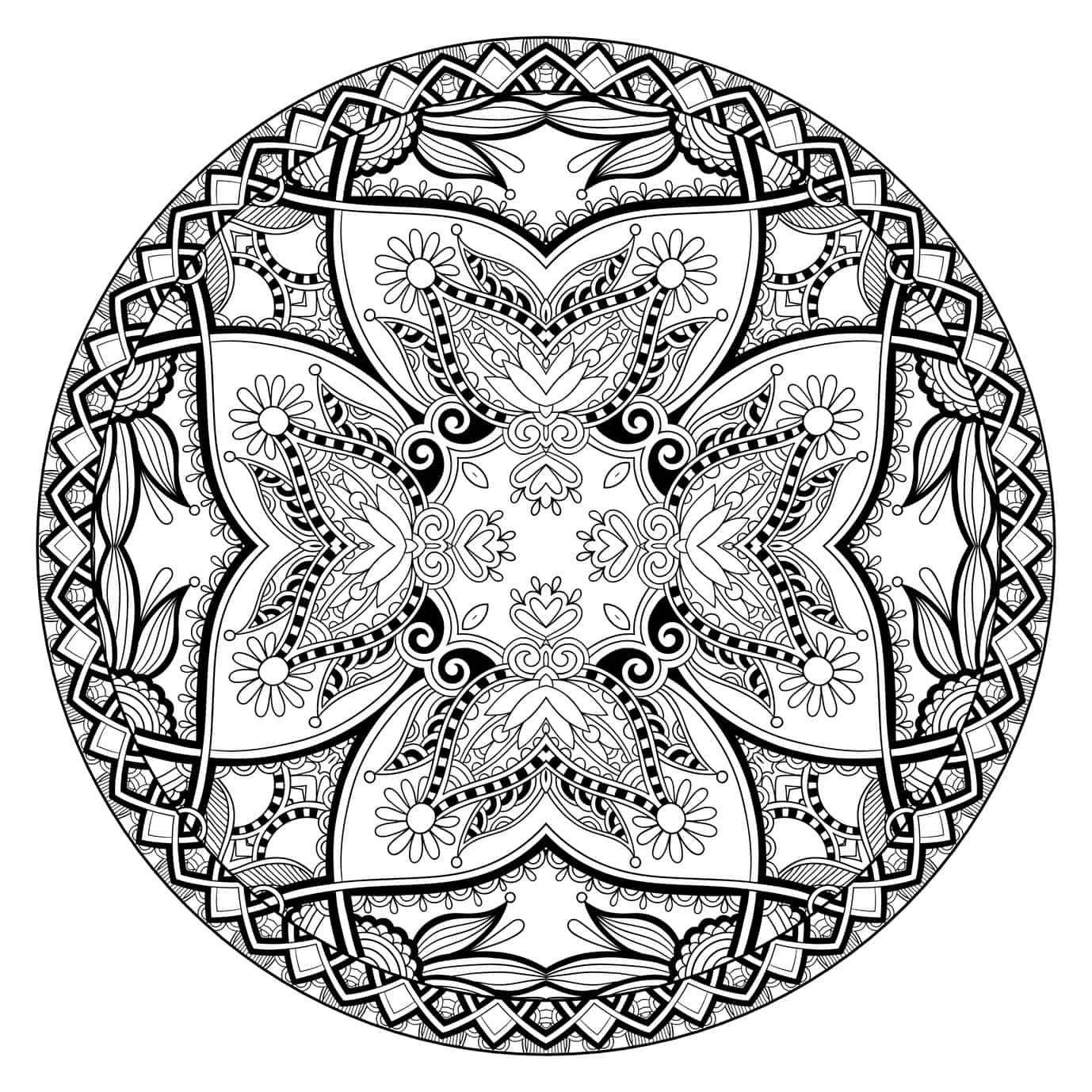 These printable abstract coloring pages relieve stress and help you meditate