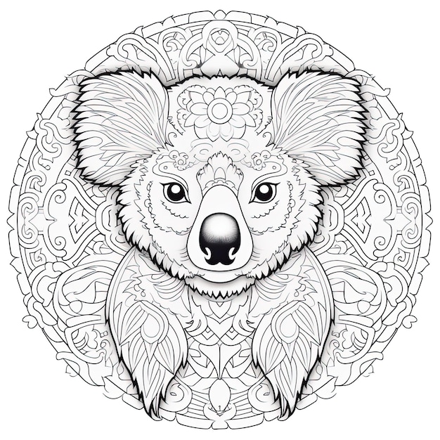 Premium ai image animal mandala coloring pages for kids and adults stress relief