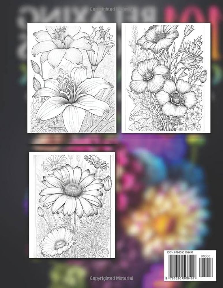 Relaxing flowers coloring book an adult coloring book with over stunning floral designs for stress relief and relaxationbeautiful and relaxing floral designs arrangements and bouquets castillo geison books