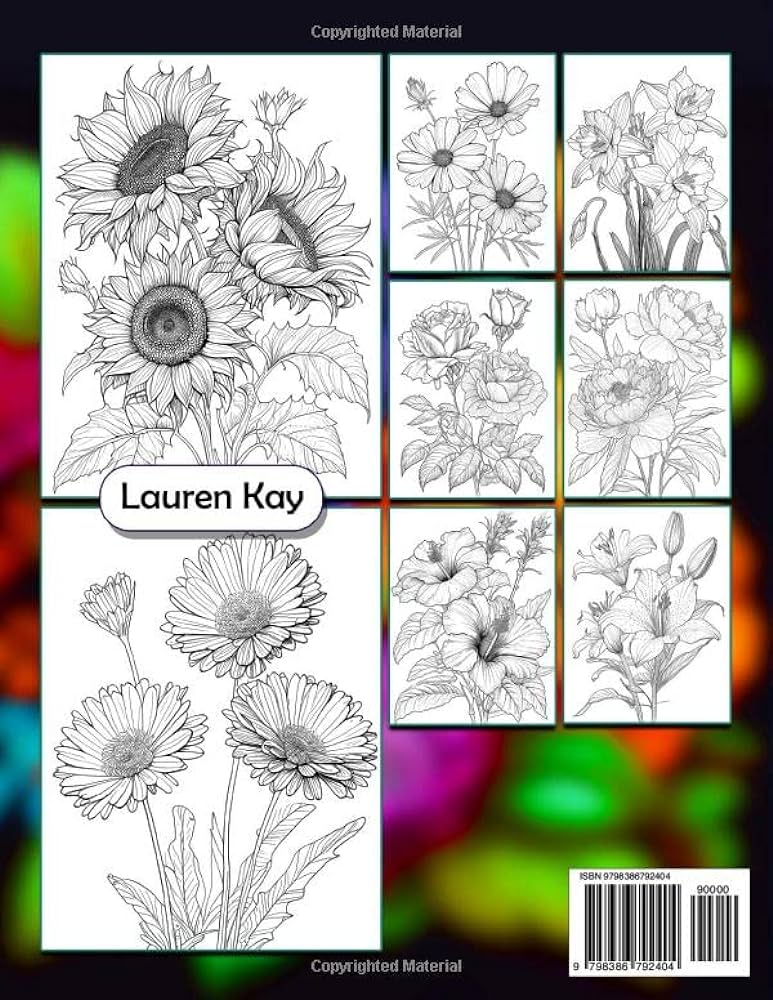 Relaxing flowers coloring book a beautiful floral adults coloring book feature over different flower for stress relief and relaxation kay lauren books