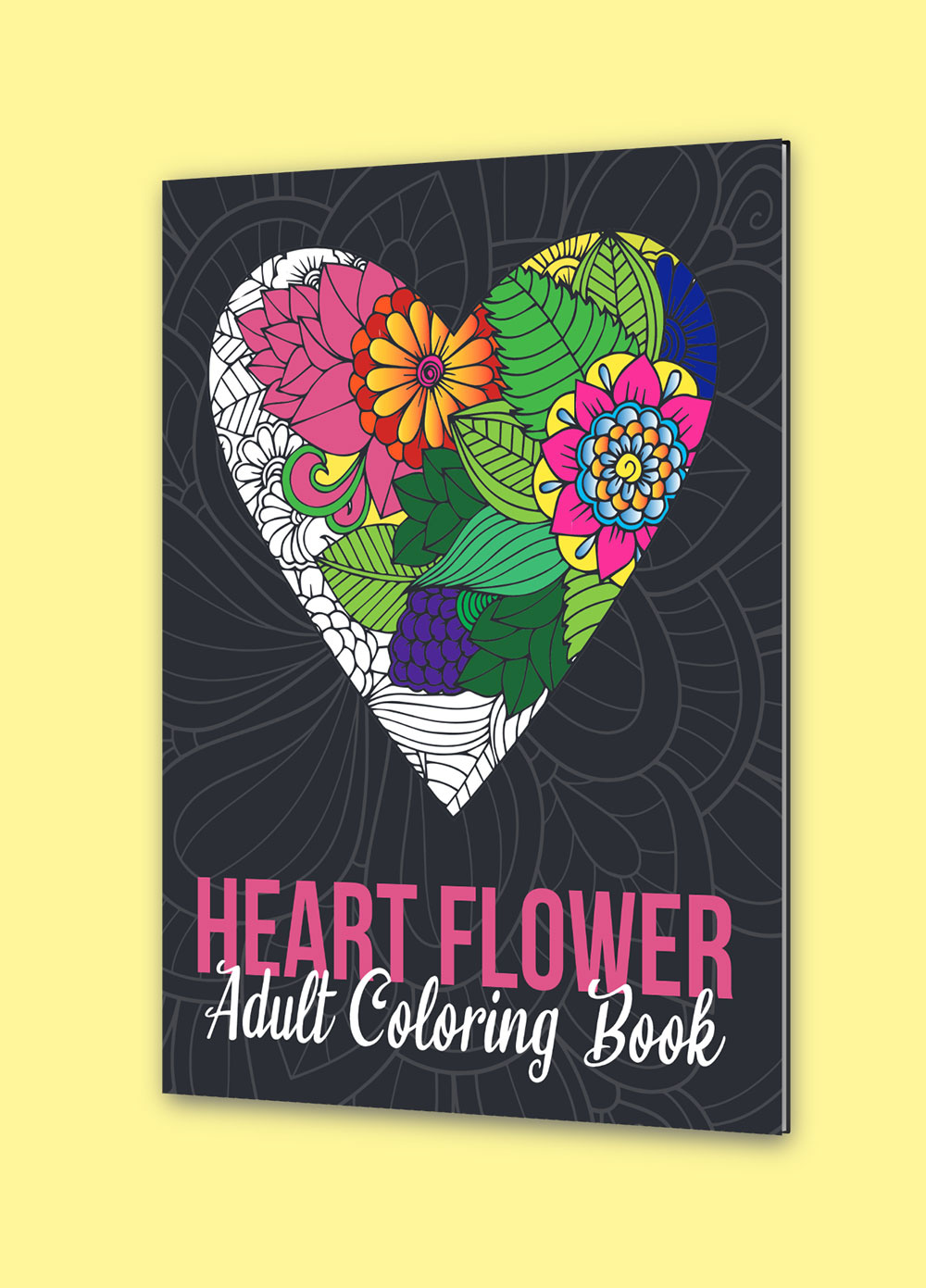 Heart flower coloring book