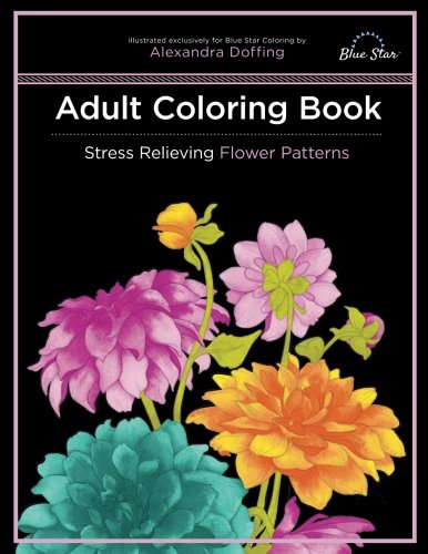 Adult coloring book stress relieving flower patterns