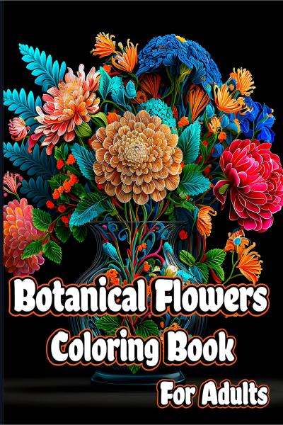 Botanical flowers coloring book for adults