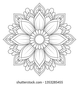 Decorative mandala coloring page antistress coloring stock vector royalty free