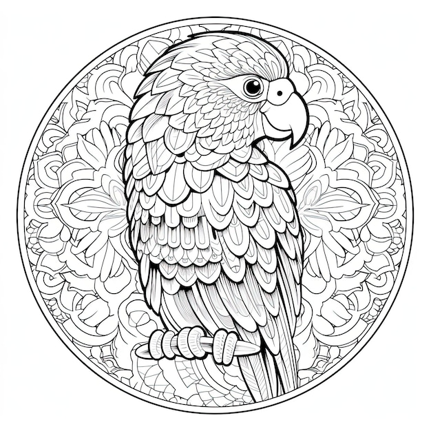 Premium ai image animal mandala coloring pages for stress relief