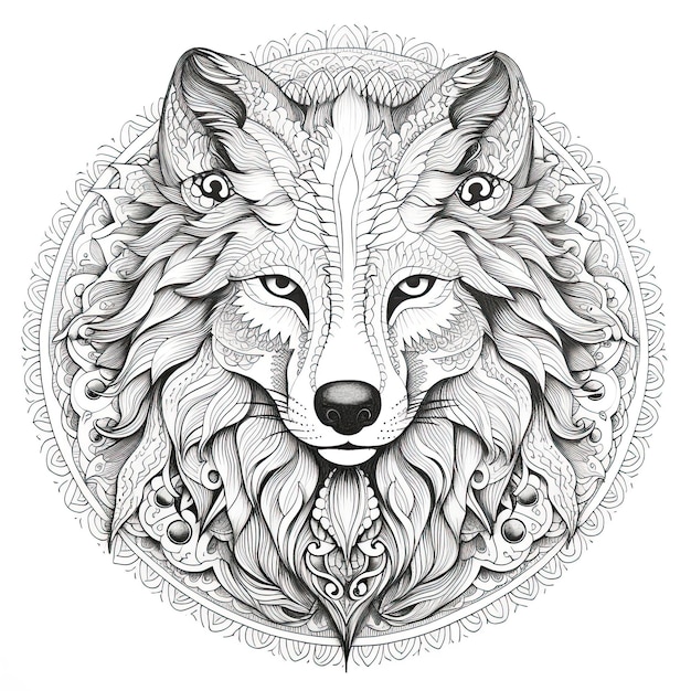 Premium ai image animal mandala coloring pages for stress relief