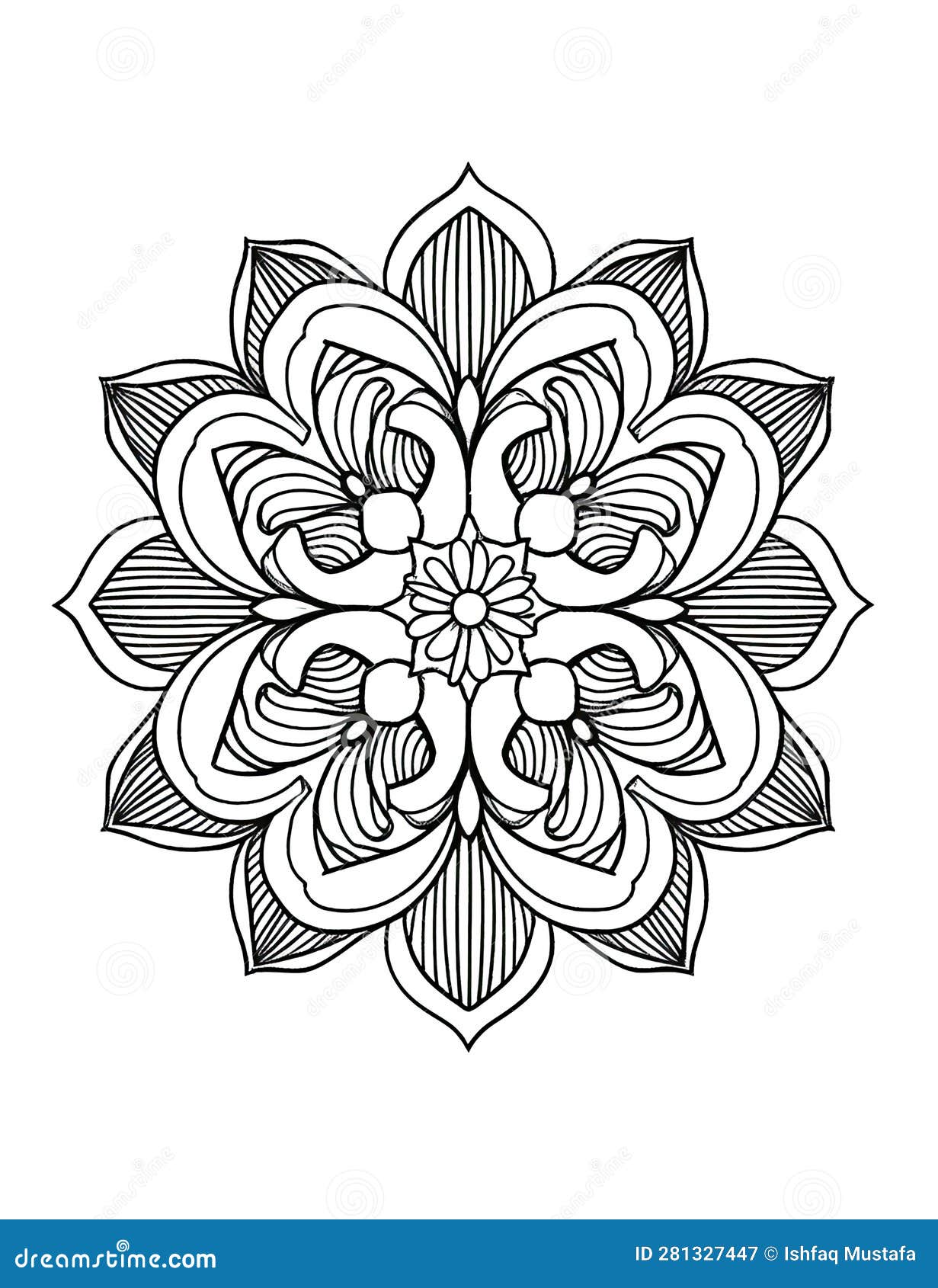 Mandala coloring pages for adult creativity and stress relief stock illustration