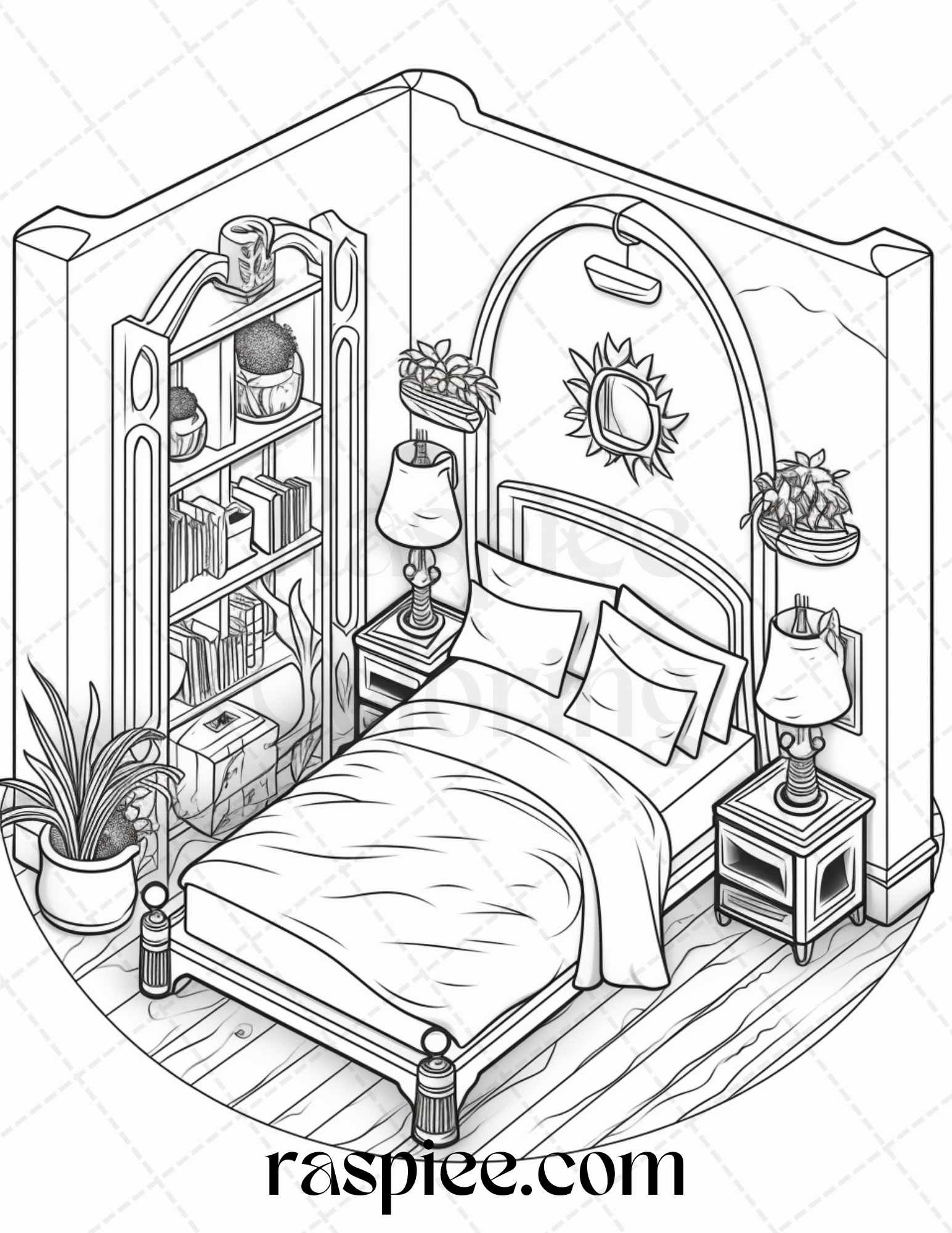 Pocket room coloring pages printable for adults kids pdf file inst â coloring