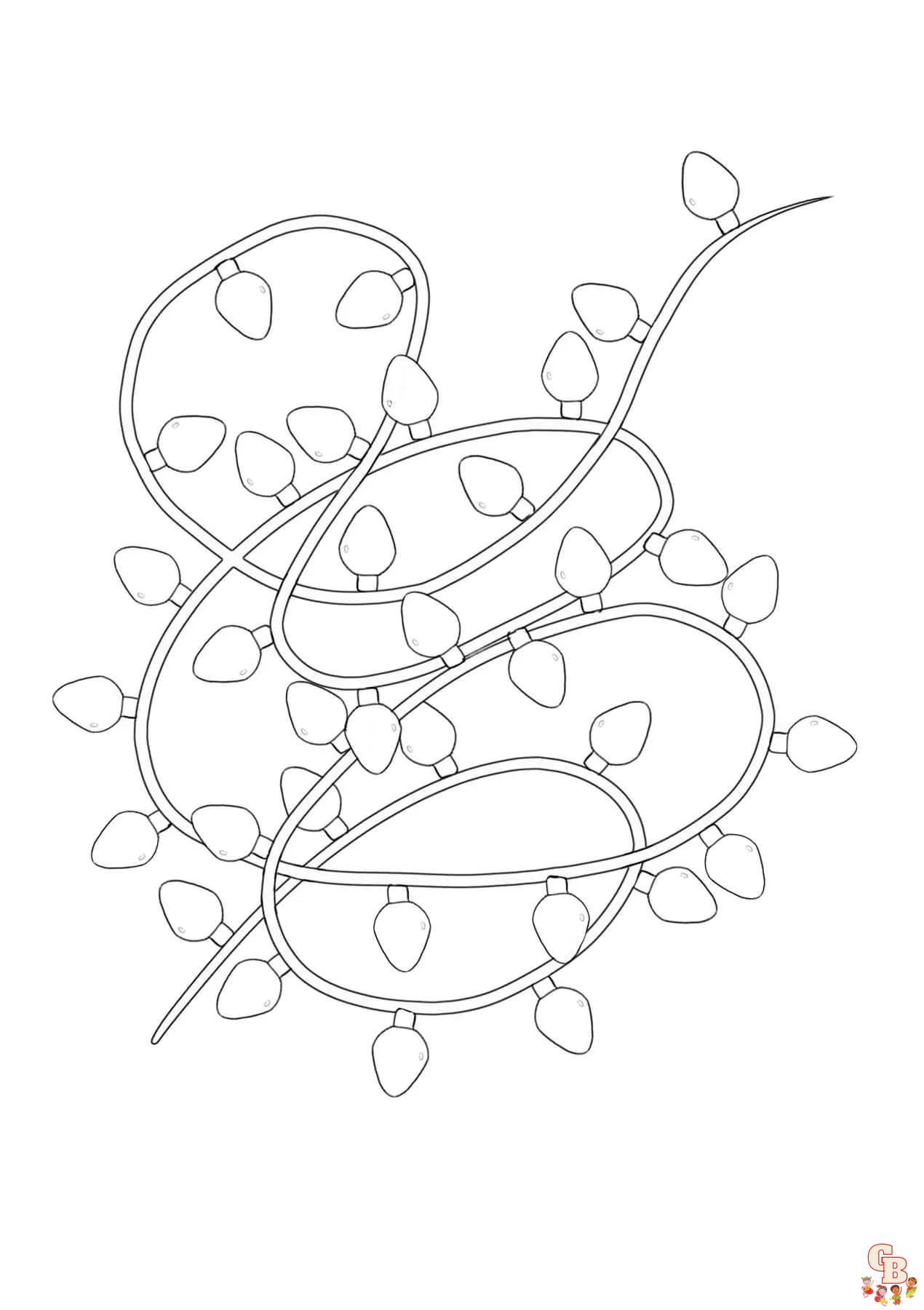 Christmas lights coloring pages