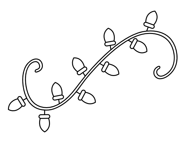 Printable string of christmas lights coloring page