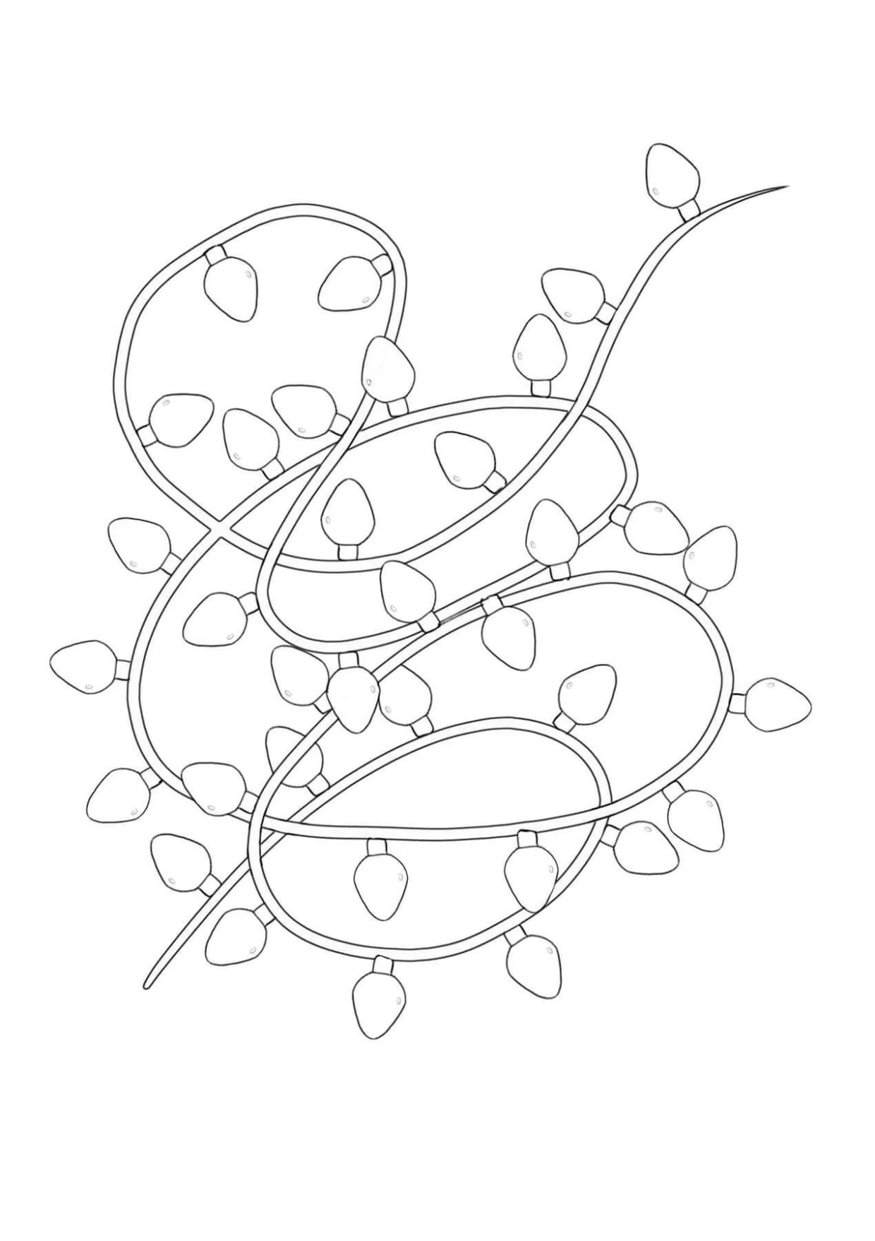 Christmas lights coloring pages