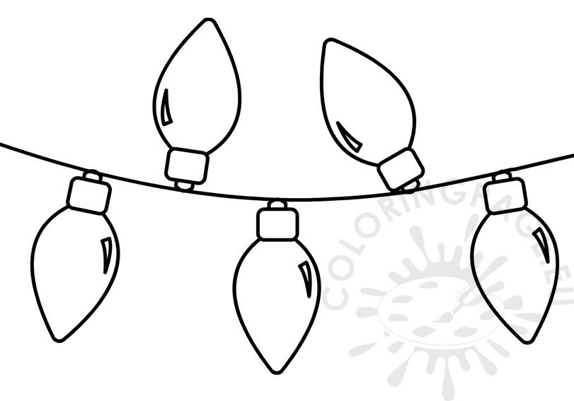 Christmas lights coloring page coloring page