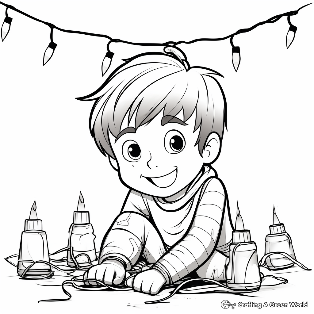 Christmas light coloring pages