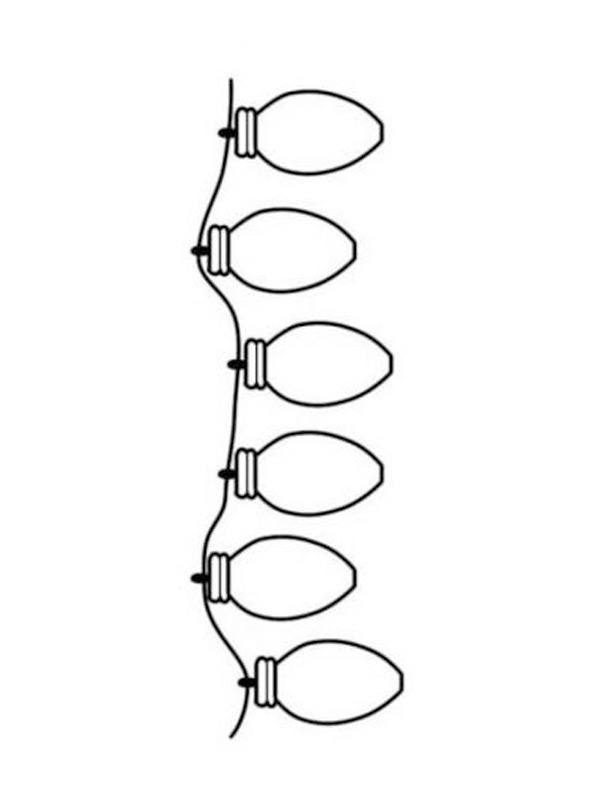 Christmas lights coloring page