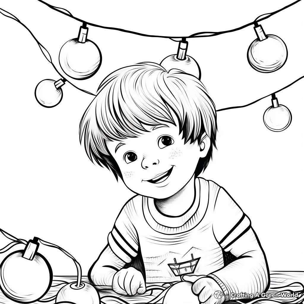 Christmas light coloring pages