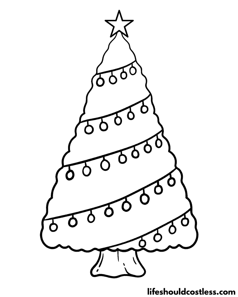 Christmas lights coloring pages free printable pdf templates