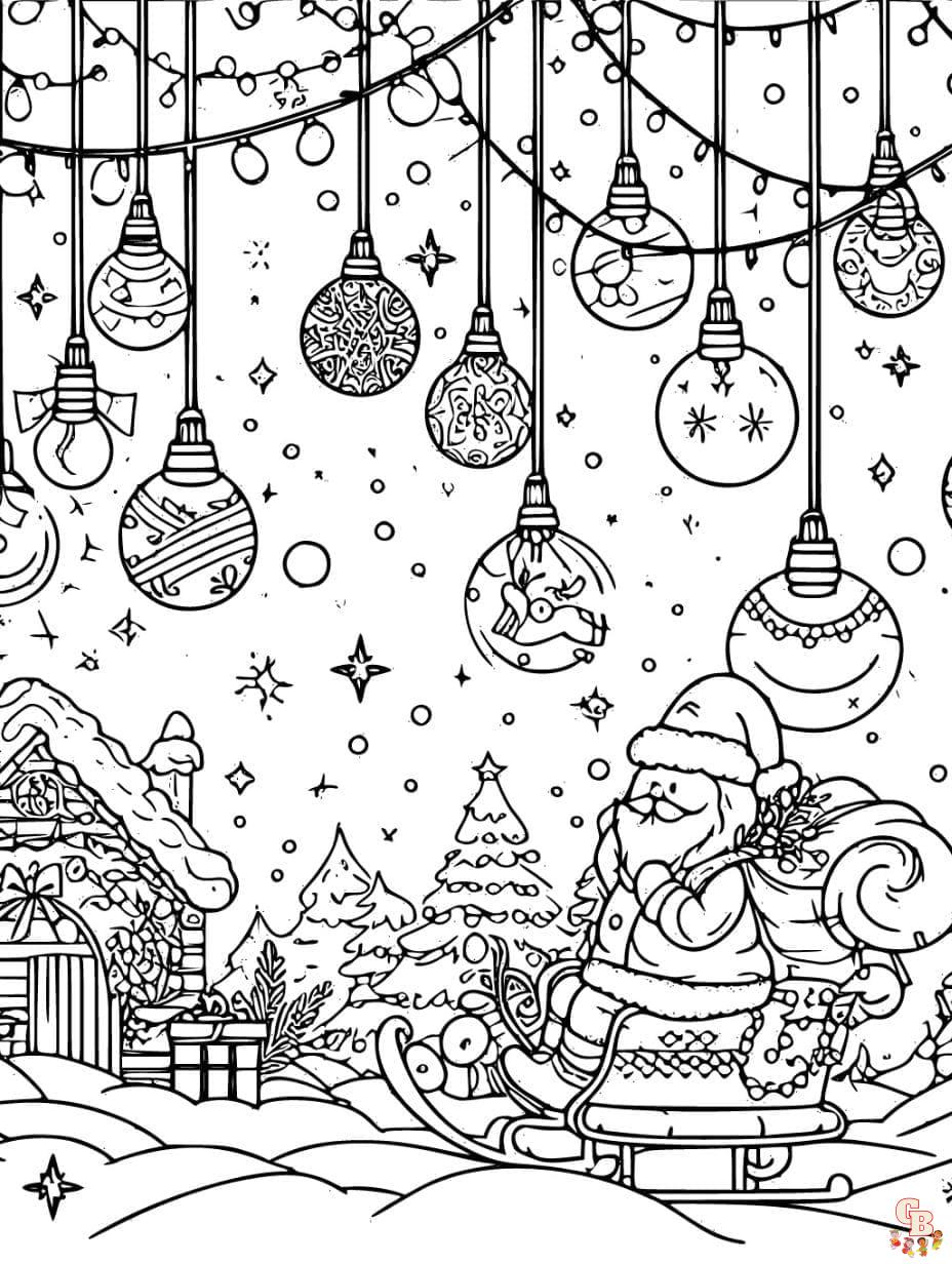 Christmas lights coloring pages