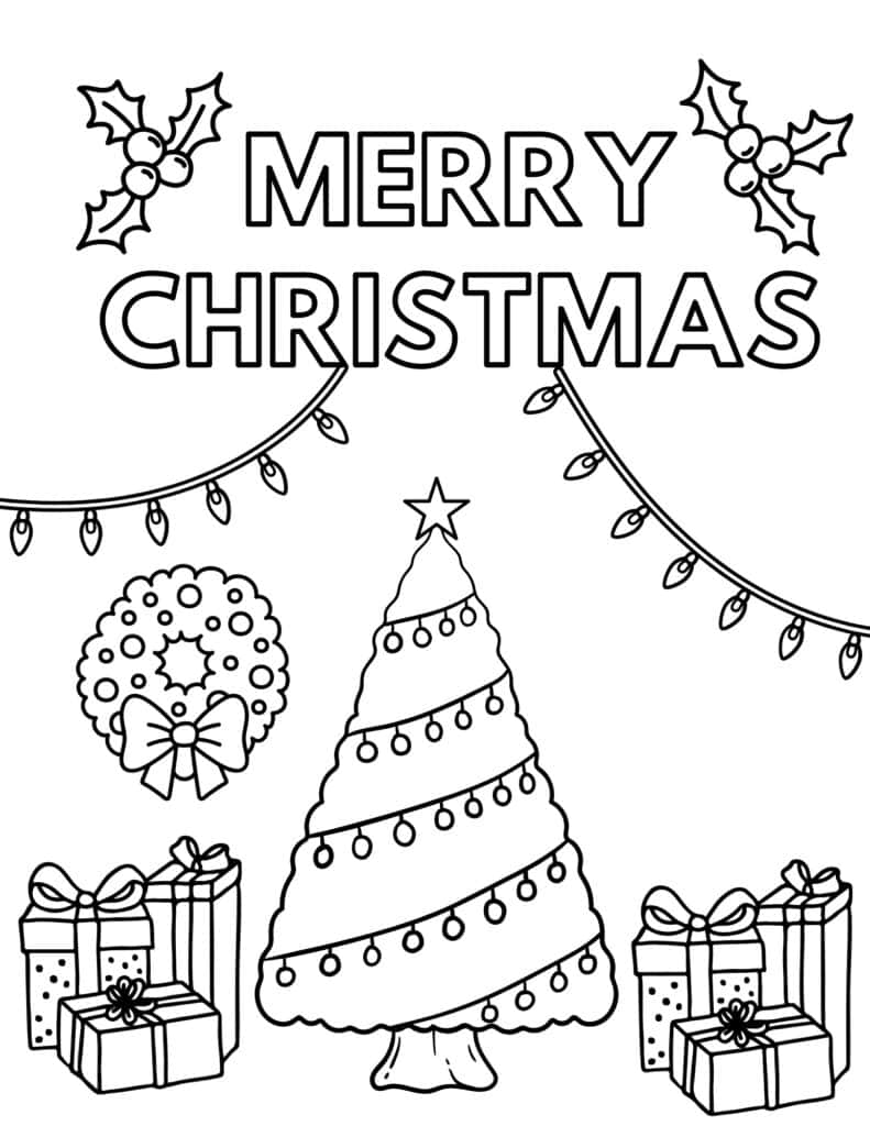 Free printable christmas tree coloring pages