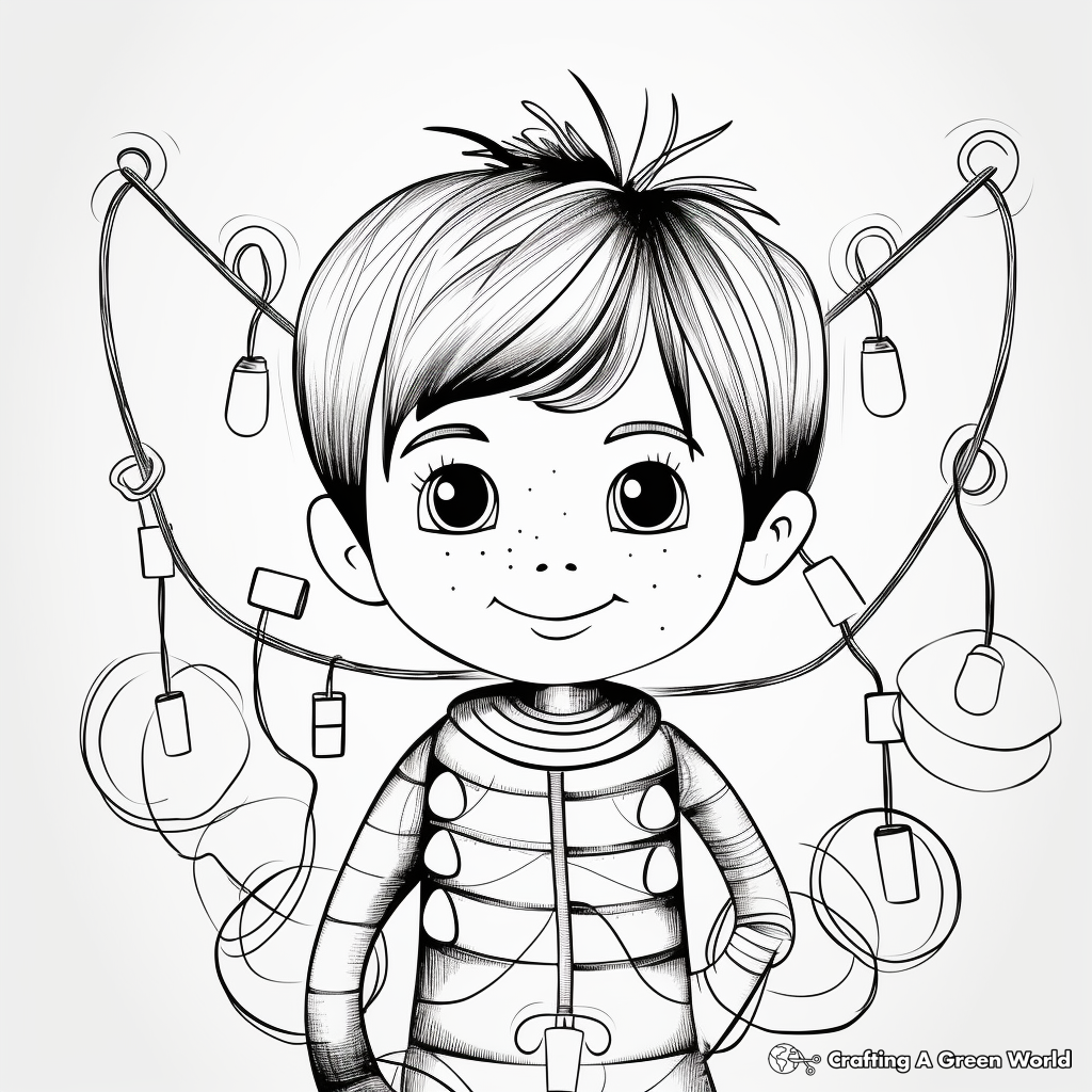 Christmas light coloring pages