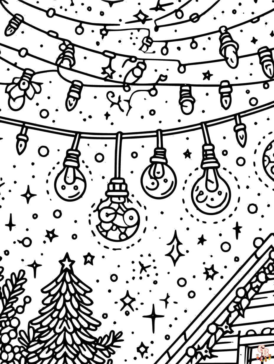 Christmas lights coloring pages