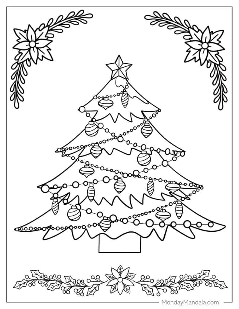 Christmas lights coloring pages free pdf printables