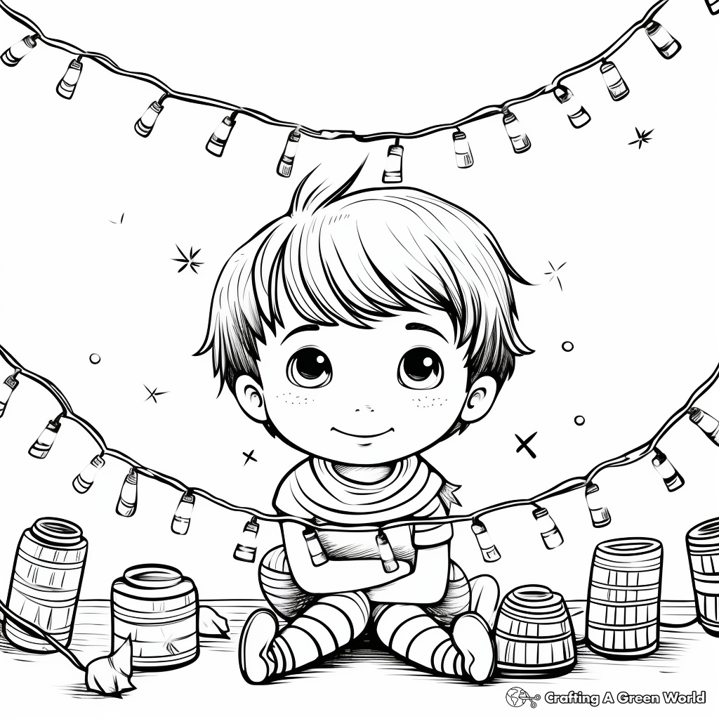 Christmas light coloring pages