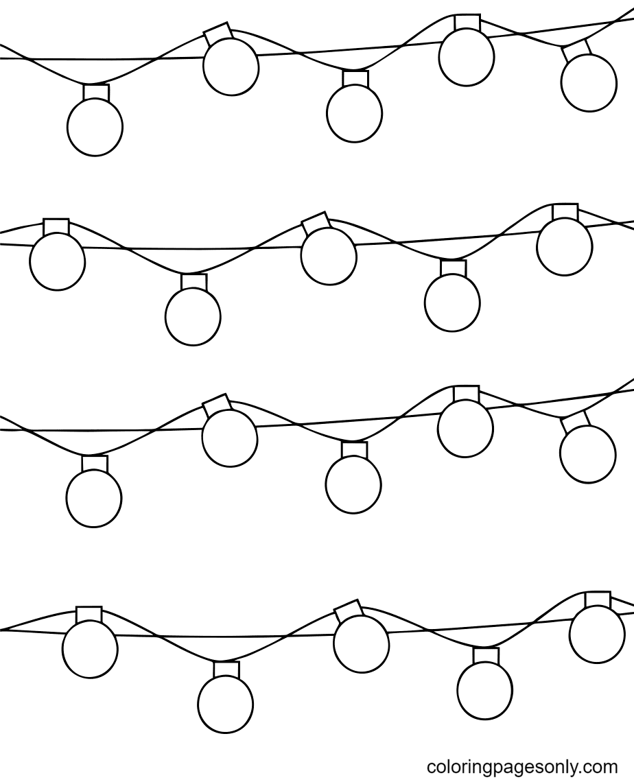 Christmas lights coloring pages