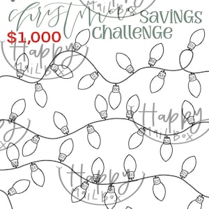 Christmas lights savings challenge and cash envelope download now