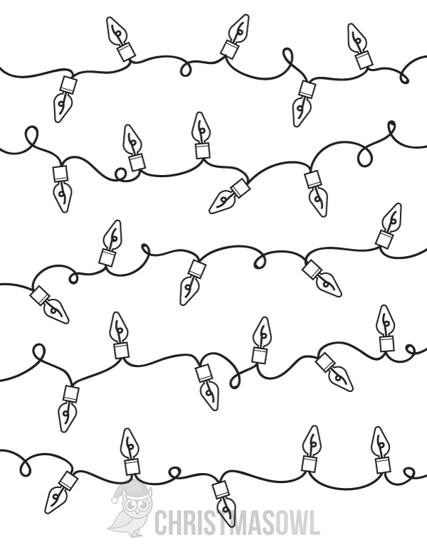 Free christmas lights coloring page