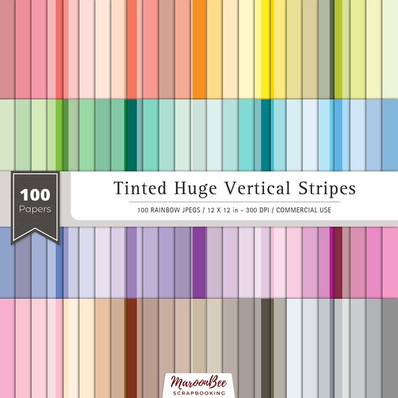 Tinted huge vertical stripes digital scrapbooking paper color digital papers scrapbook sheets thick lines lined paper striped