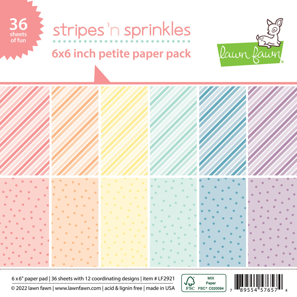 Lawn fawn stripes n sprinkles x inch petite pack lf â simon says stamp