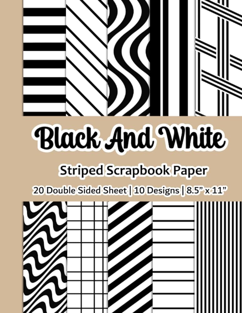 Black and white stripe scrapbook paper black by ford mapel