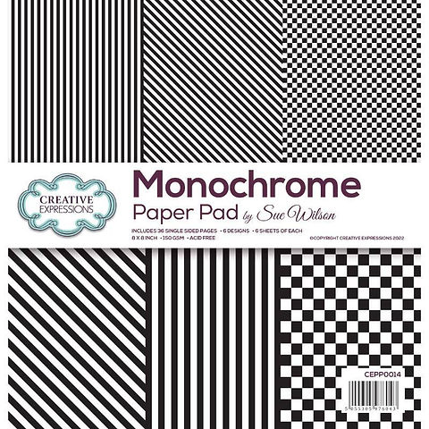 Monochrome stripes x paper pad by sue wilson craftmania