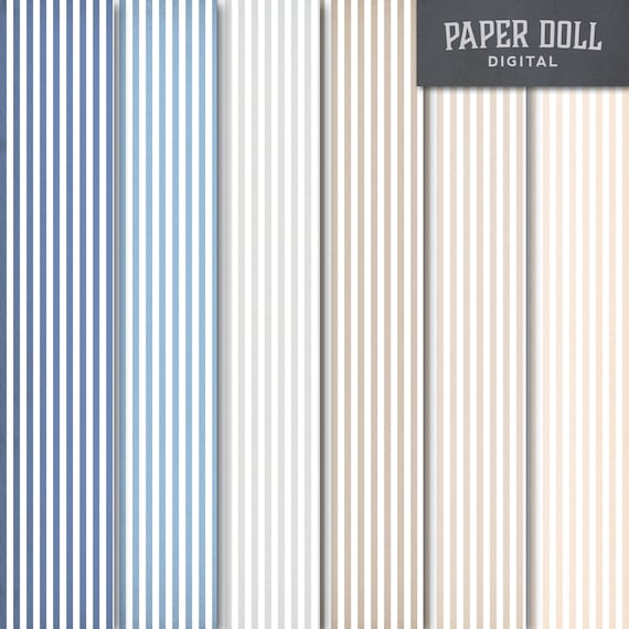 Seersucker digital paper striped scrapbooking paper vintage stripe junk journal instant download sheets