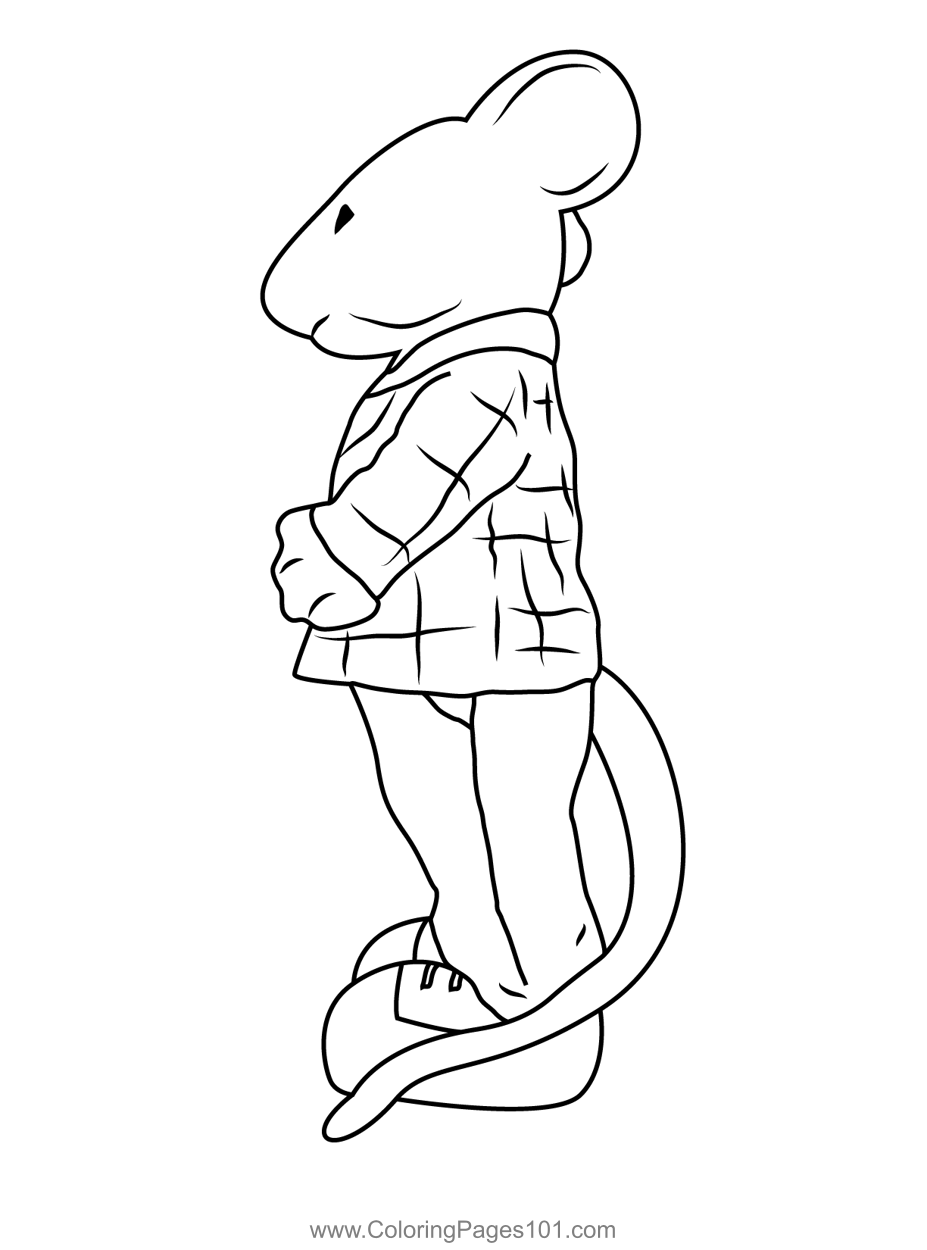 Stuart little standing coloring page for kids