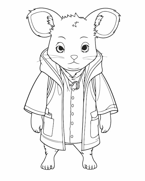 Premium vector a mouse in a coat