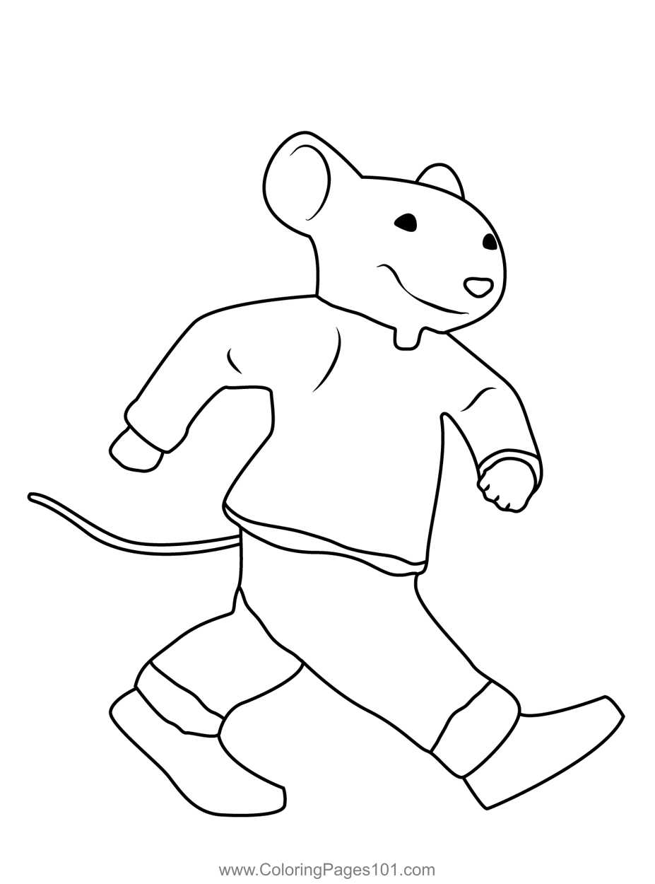 Stuart little going to home coloring page for kids