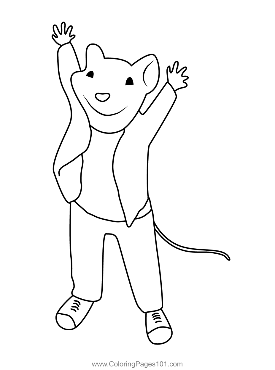 Stuart little enjoying coloring page for kids