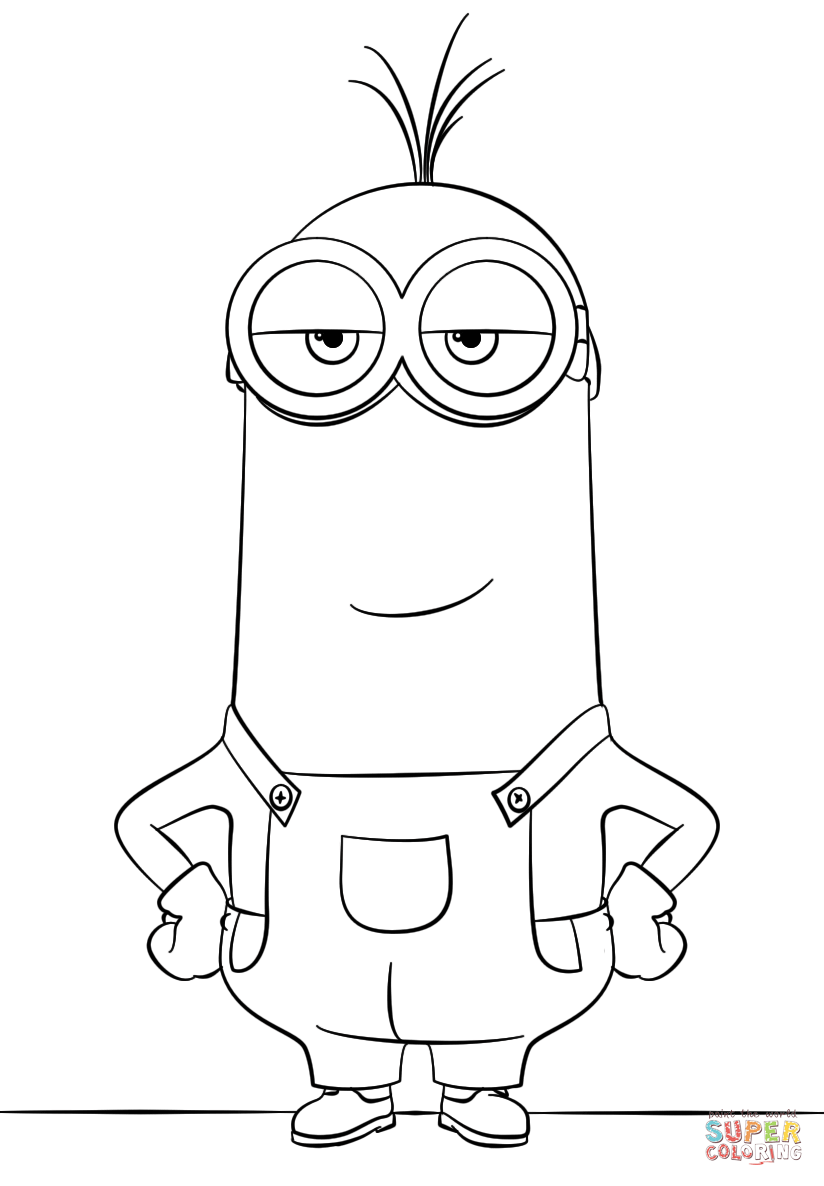 Minion kevin coloring page free printable coloring pages