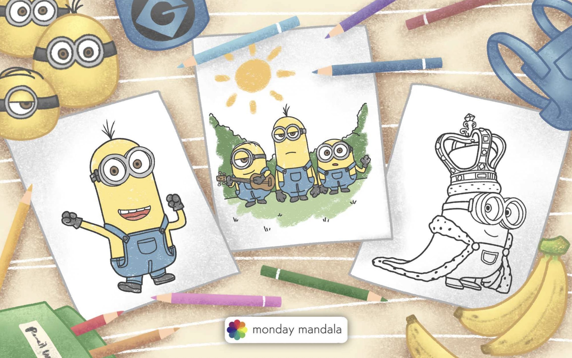 Minion coloring pages free pdf printables