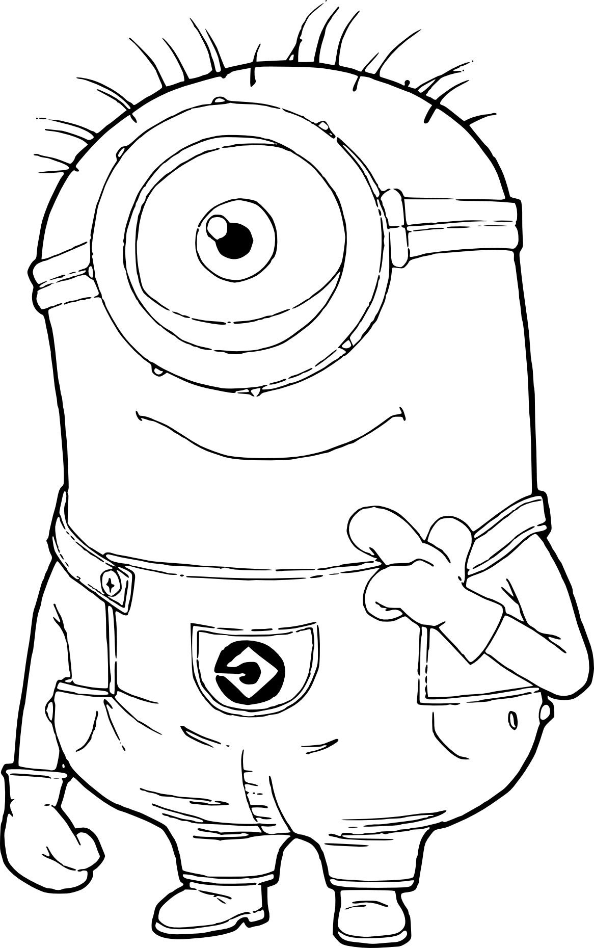 Stuart minion coloring page to print and color