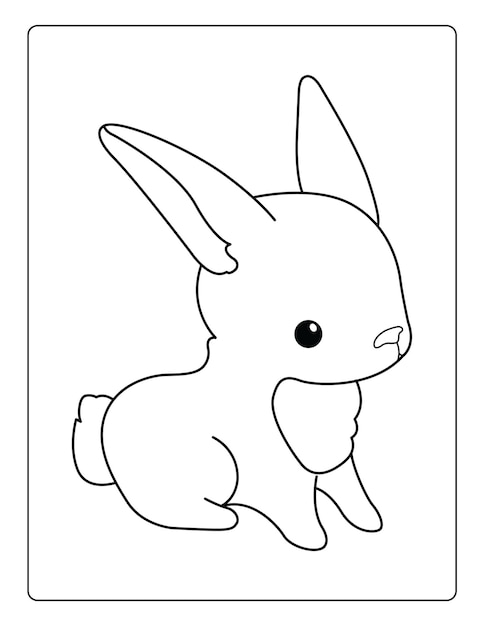 Premium vector animals coloring pages for kids with cute animals black and white activity worksheet