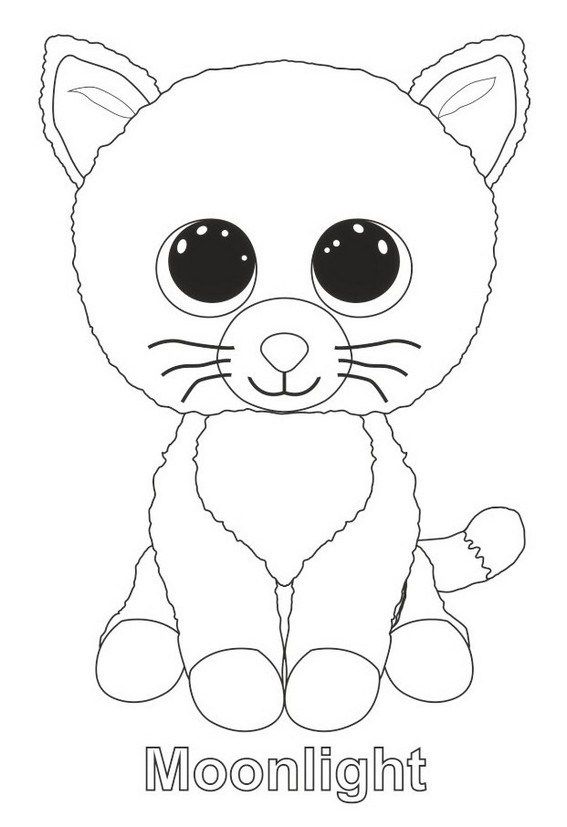 Moonlight from beanie boo coloring page beanie boo dog birthday dog birthday party