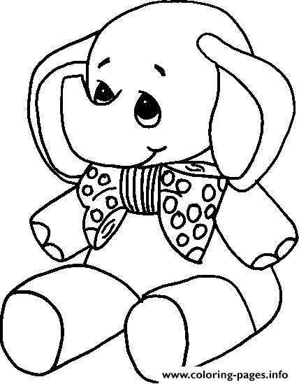 Stuffed elephant animal coloring page printable