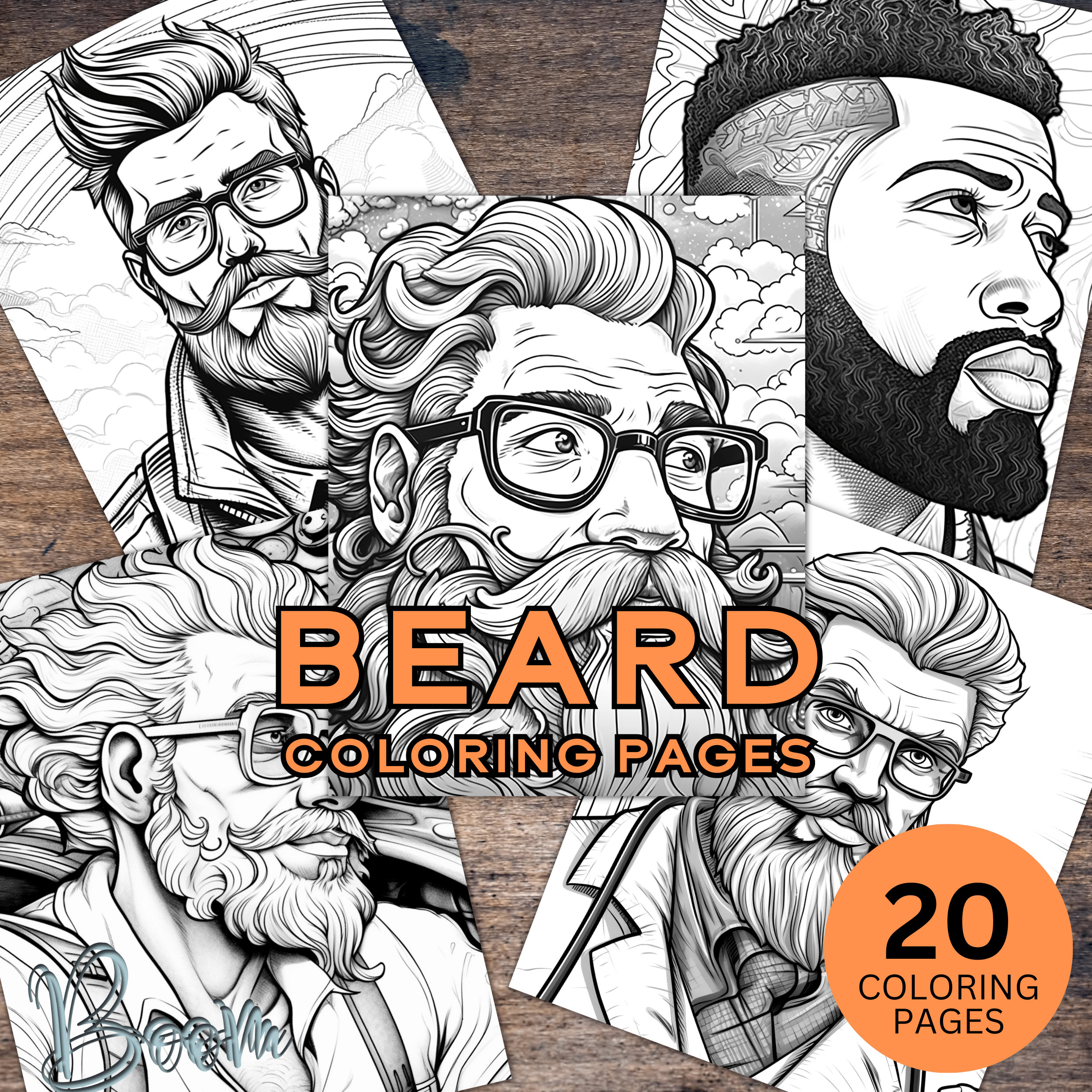 Beard coloring page