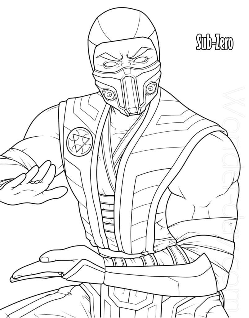 Mortal kombat coloring pages printable for free download