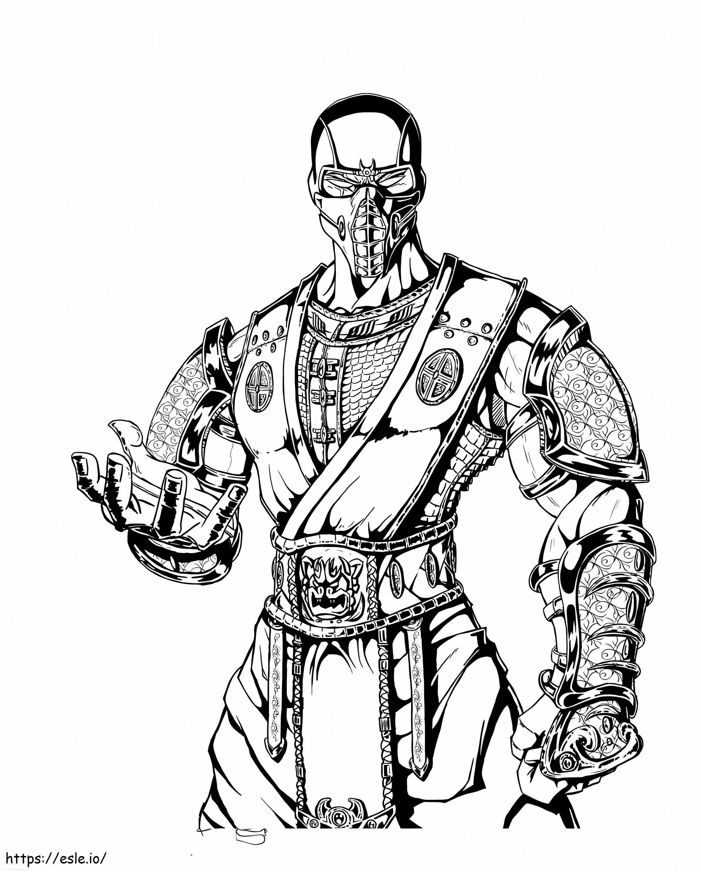 Mortal kombat sub zero coloring page