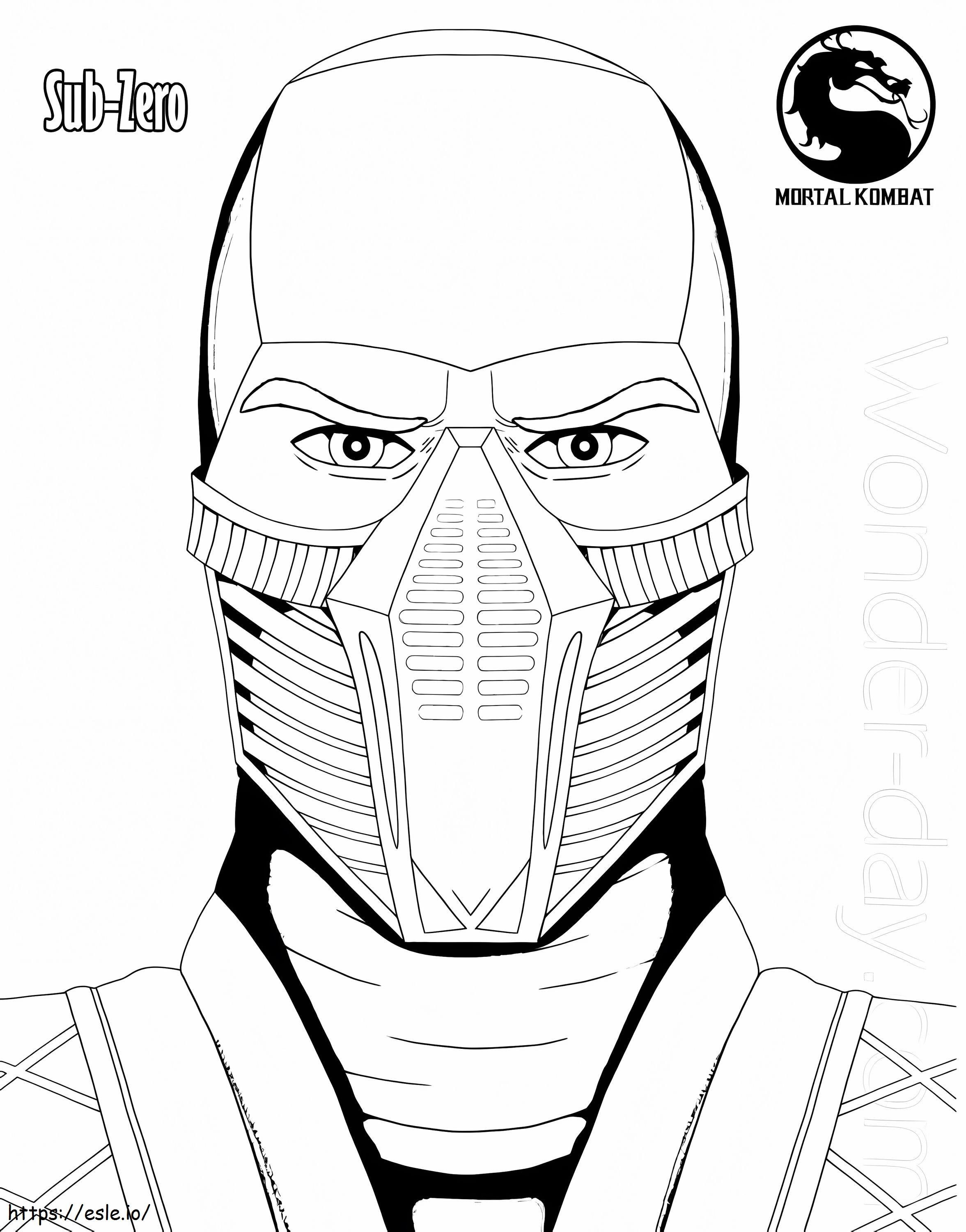 Mortal kombat sub zero coloring page