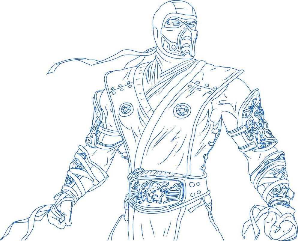 Sub zero by leticias on deviantart anime lineart dragon ball art mortal kombat art